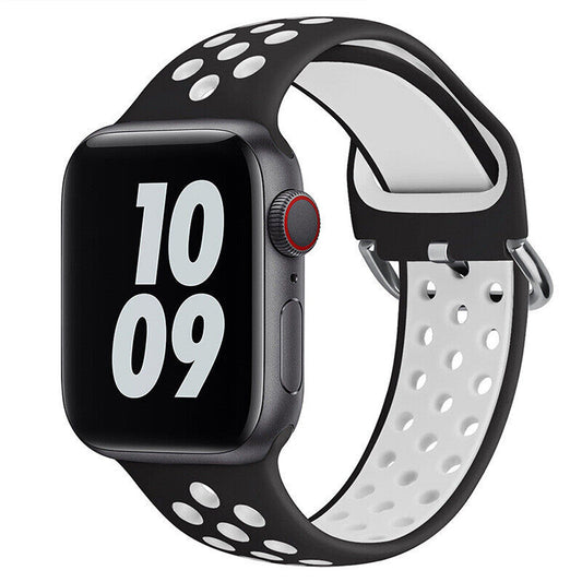 Black White For iWatch Watch Band Series 9 SE Ultra 8 7 6 5 4 Strap 38 40 41 42 44 45 4