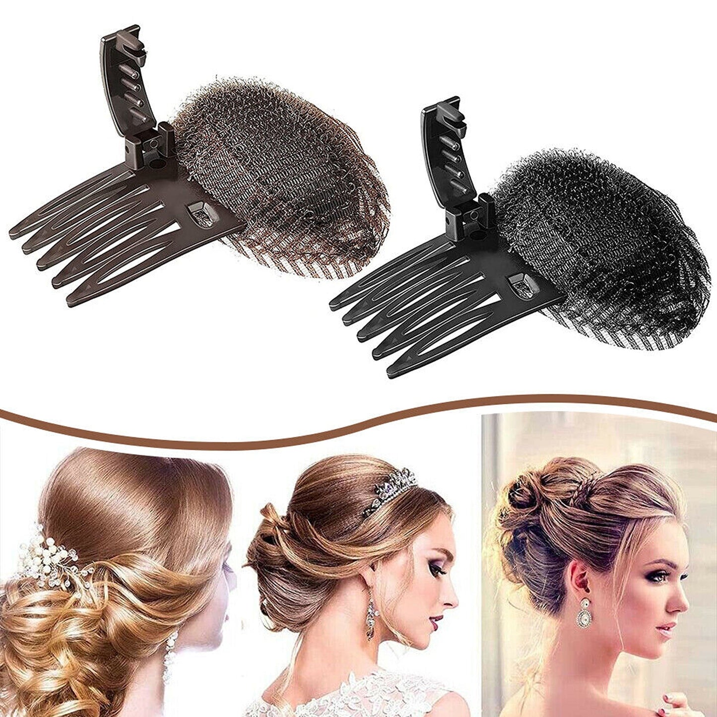 2pcs Hair Volumizing Fluffy Puff Sponge Pad for Hairstyling