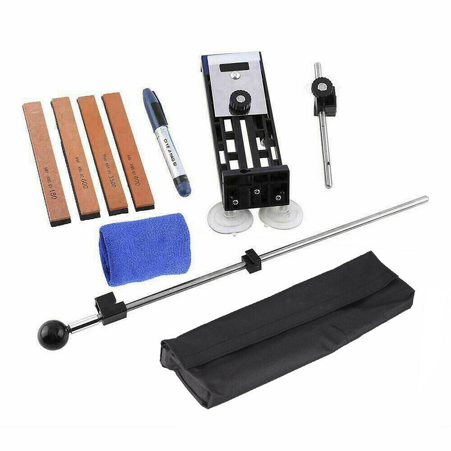 Chef Knife Sharpener Professional Kitchen Tool with 4 Stones System