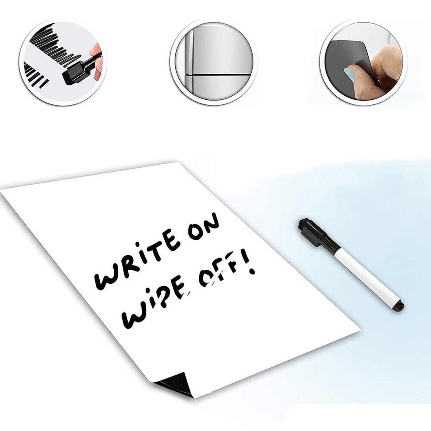 Magnetic Whiteboard for Fridge A3 Size Includes Markers and Eraser