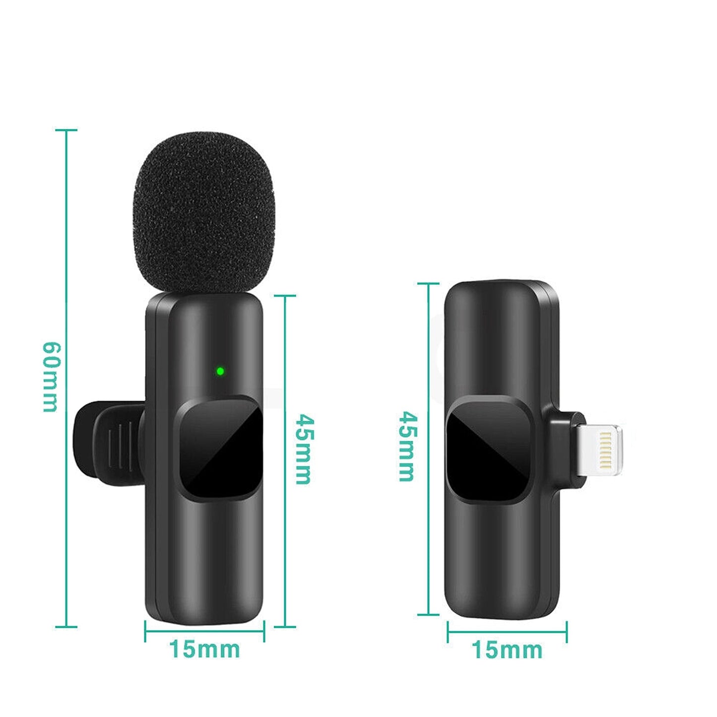 Wireless Lavalier Microphone for iPhone Apple Phone iPad Vlog Live Stream