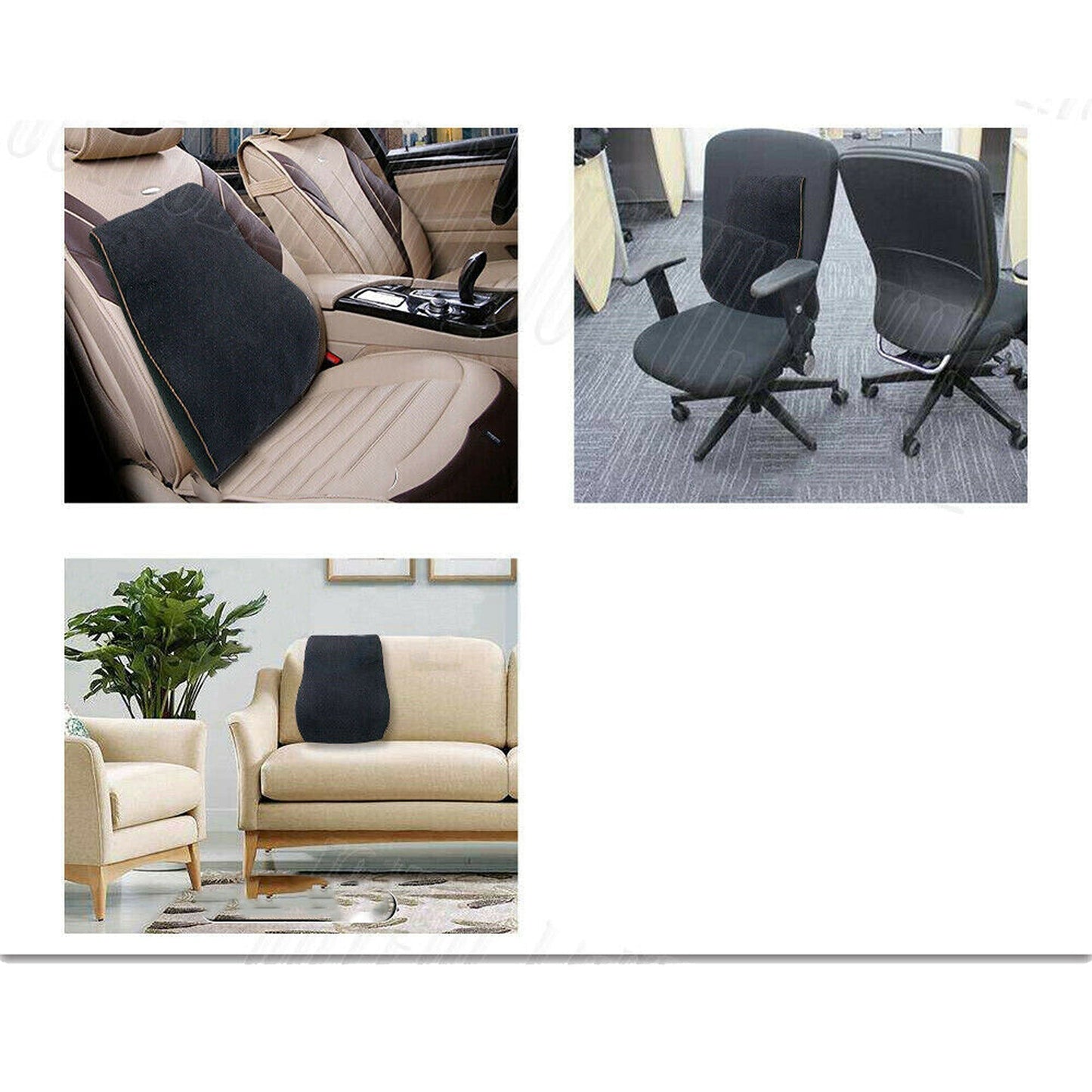 Lumbar Support Memory Foam Back Cushion for Home Car Office Use