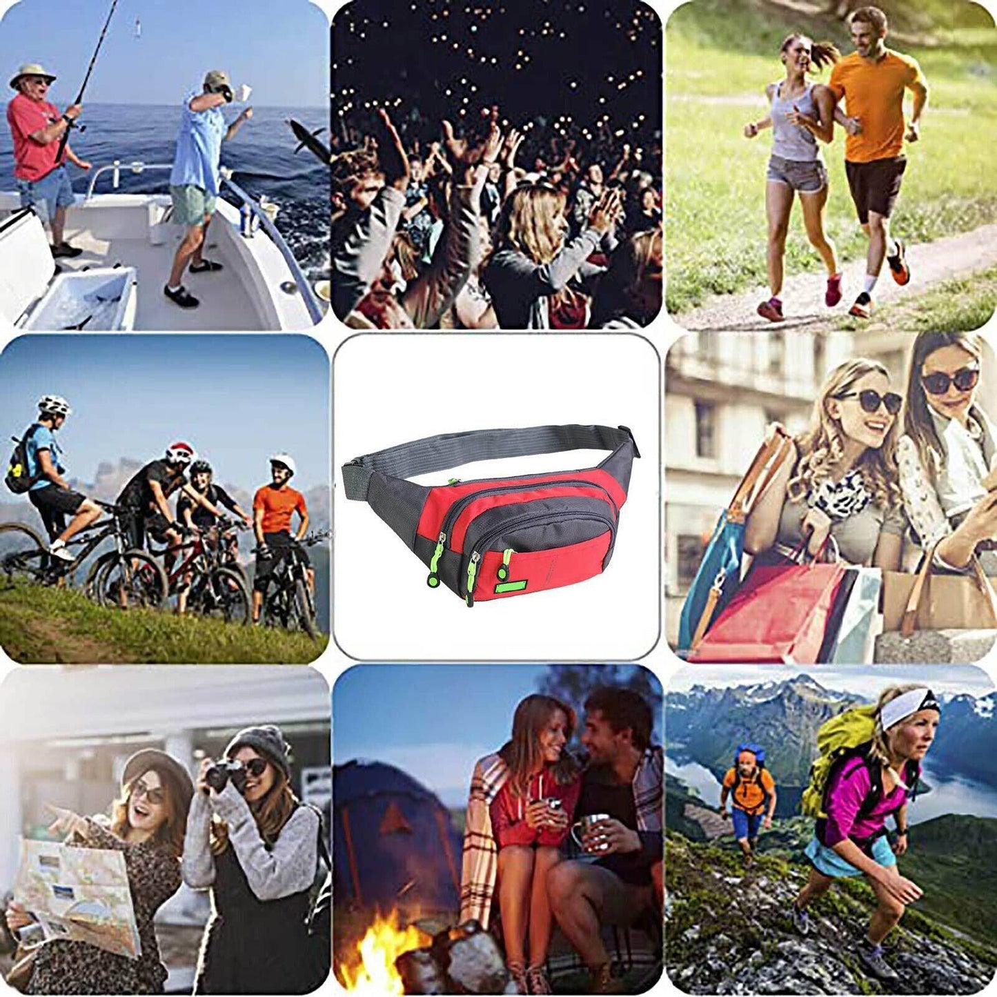 Large Zip Sport Waist Bag Handy Climbing Hiking Fanny Pack