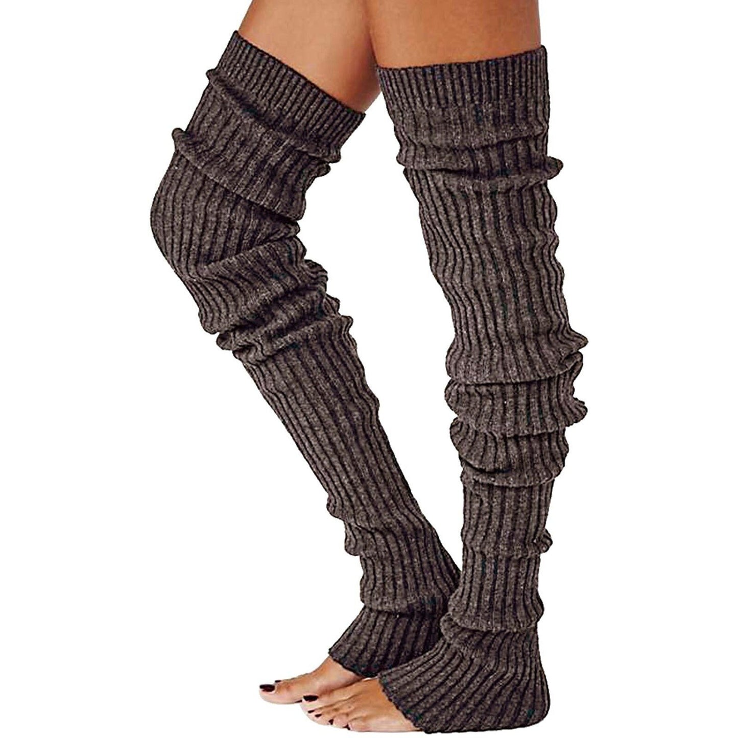 Women Knitted Crochet Thigh High Long Warm Bubble Socks