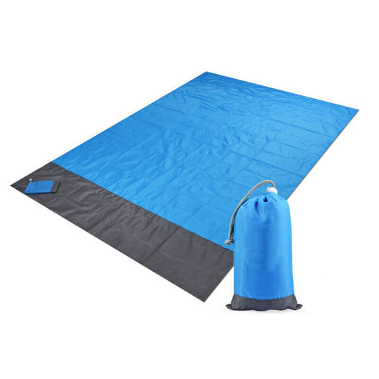 Blue Sand Free Beach Mat Waterproof Portable Outdoor Picnic Blanket