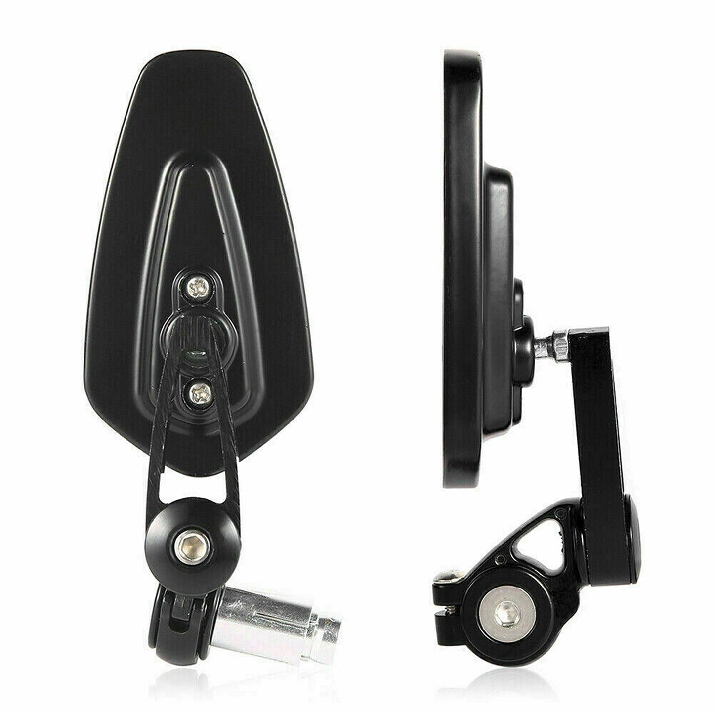 Cafe Racer Black Rear View Mirrors Universal Motorcycle Bike Bar End