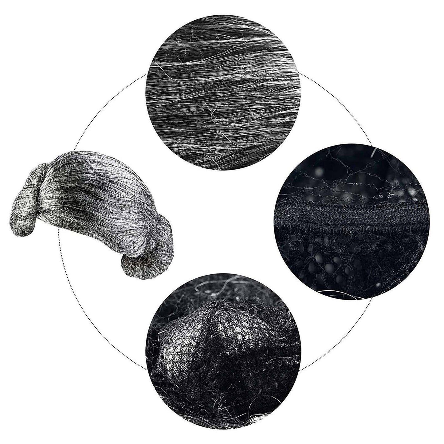 4pcs Granny Costume Set with Wig for School 100 Days Celebration