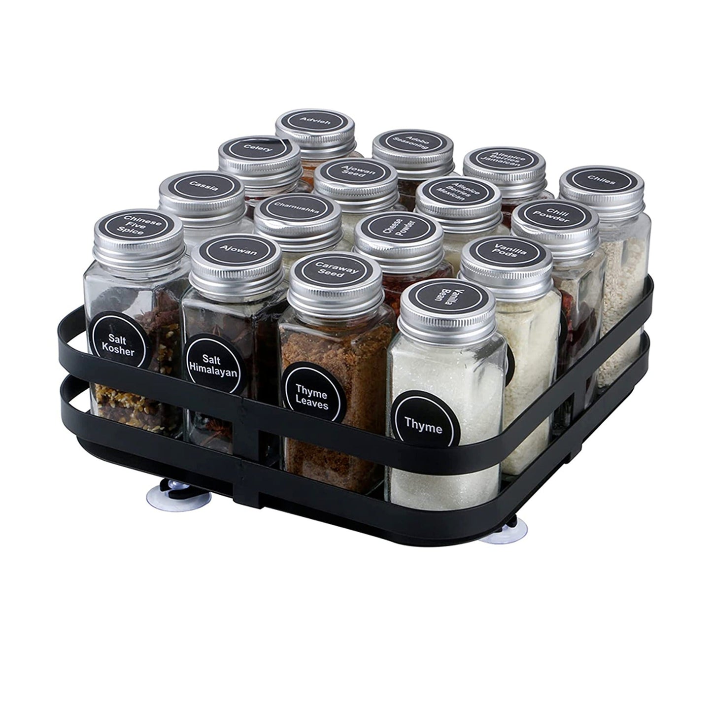 Rotating Kitchen Spice Rack Round Pantry Shelf Storage Organiser