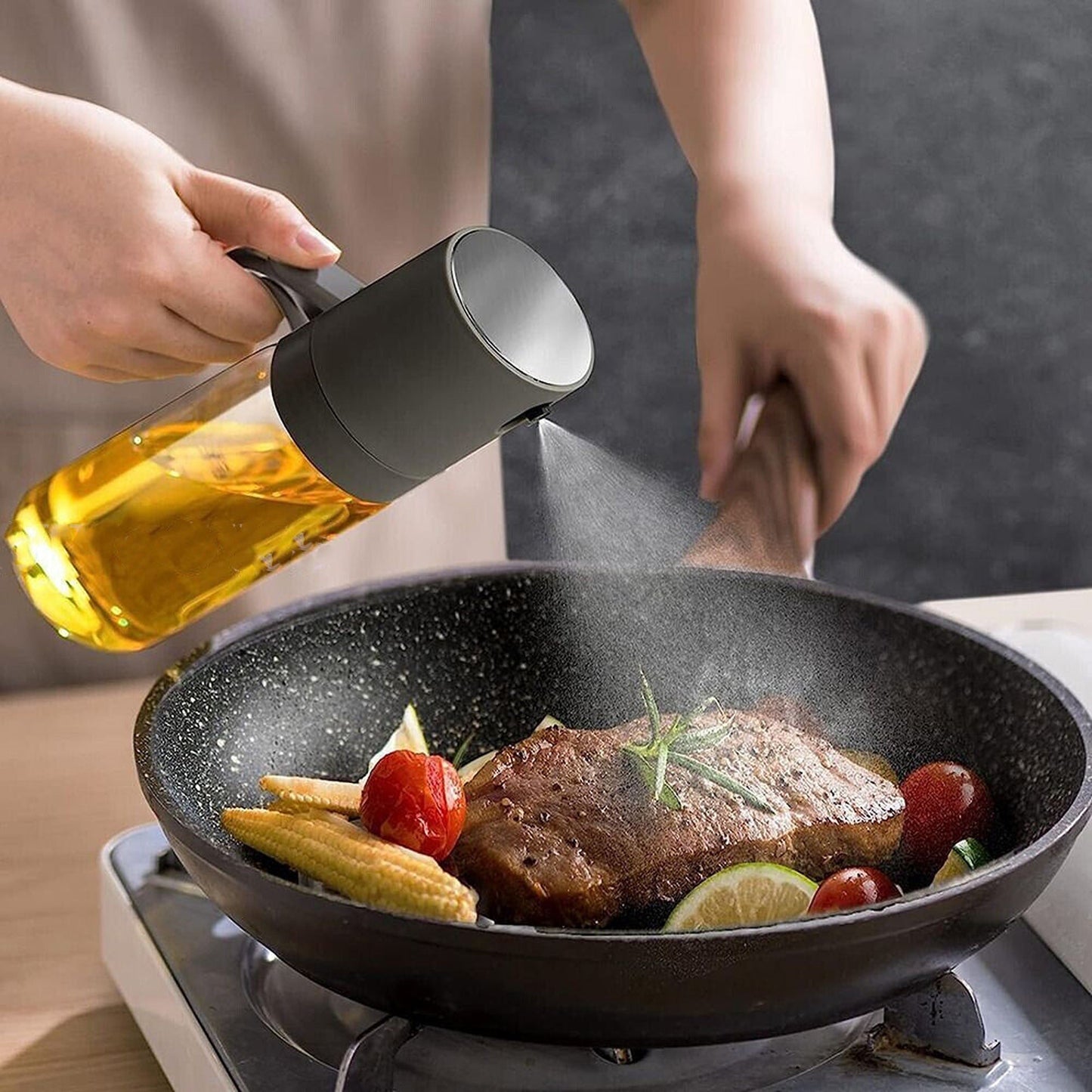 Olive Oil Sprayer for Healthy Cooking Baking BBQ Refillable Spray Bottle