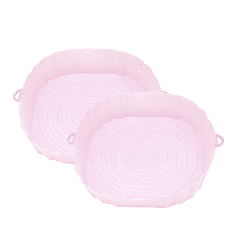 2pcs Reusable Silicone Liner for Air Fryer Non-Stick Basket Tray