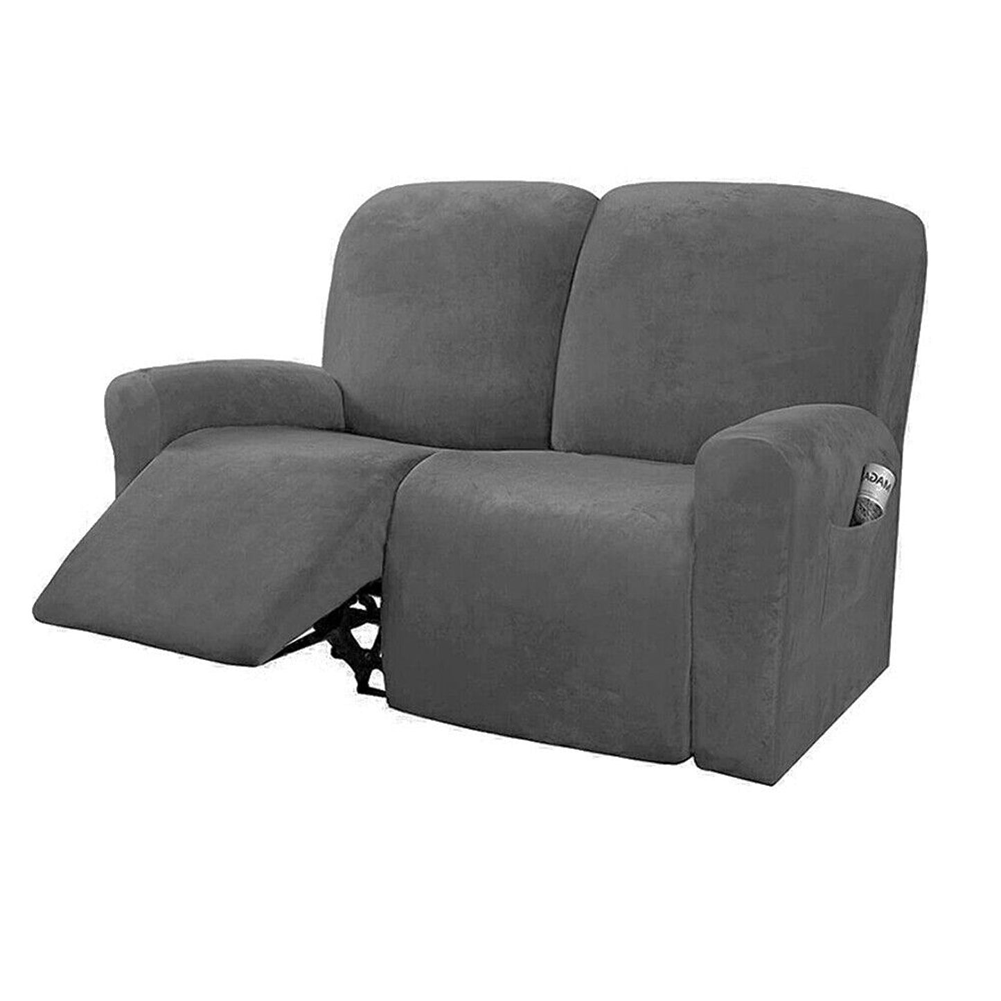 2 Seater Stretch Recliner Sofa Cover Velvet Reclining Couch Slipcovers