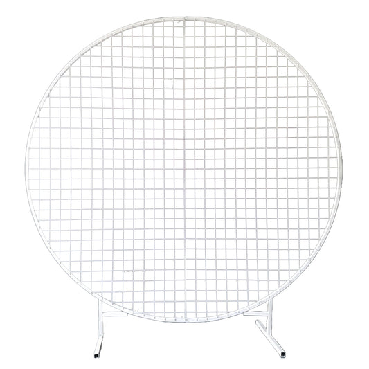 White Mesh Round Hoop Arch for Wedding Party Flower Display