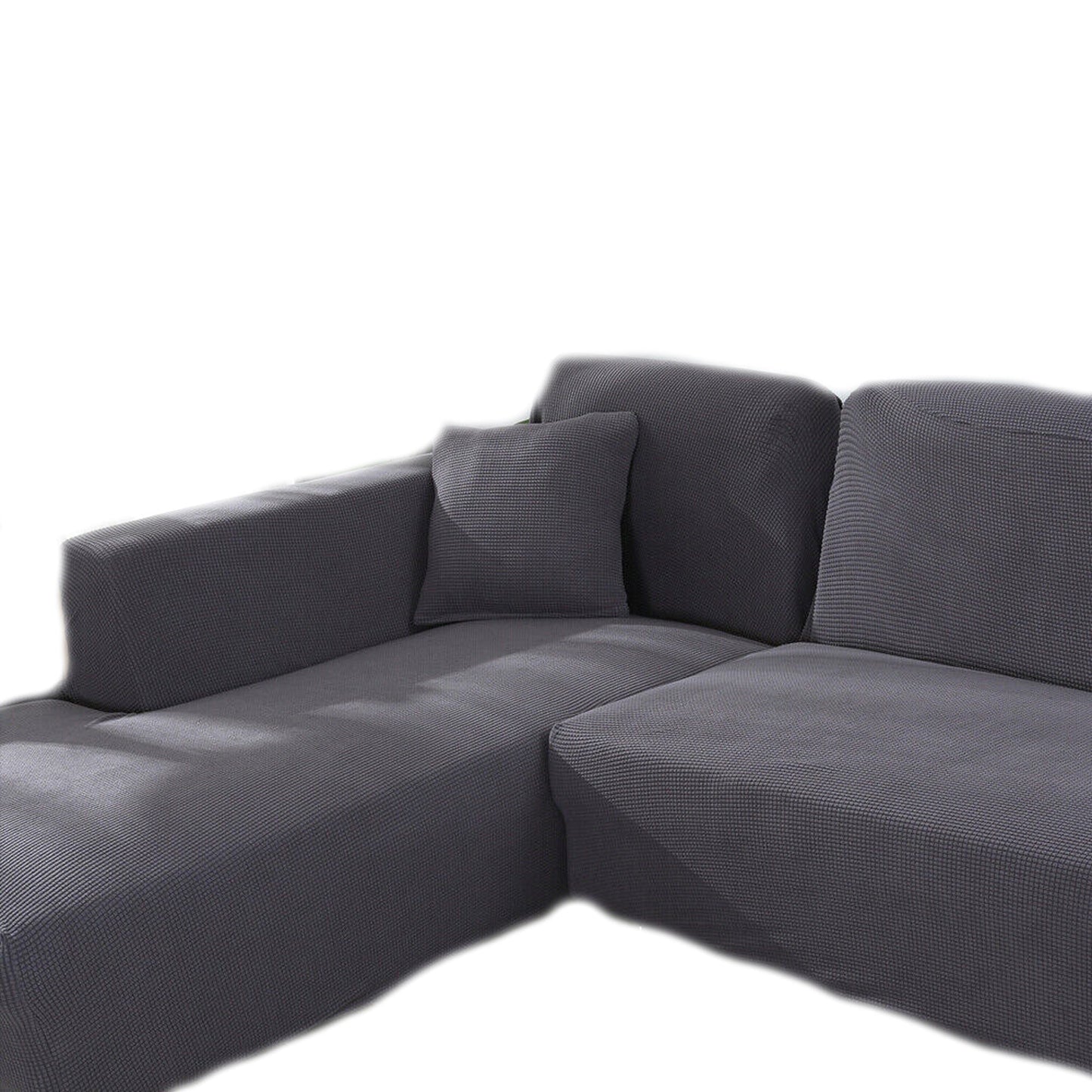 Dark Grey Super Stretch Sofa Cover Soft Thick Lounge Slipcover