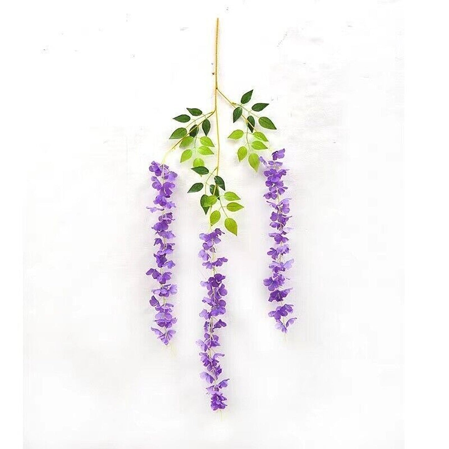 12pcs Hanging Silk Wisteria Vine Garland Artificial Leaf Decoration for Weddings