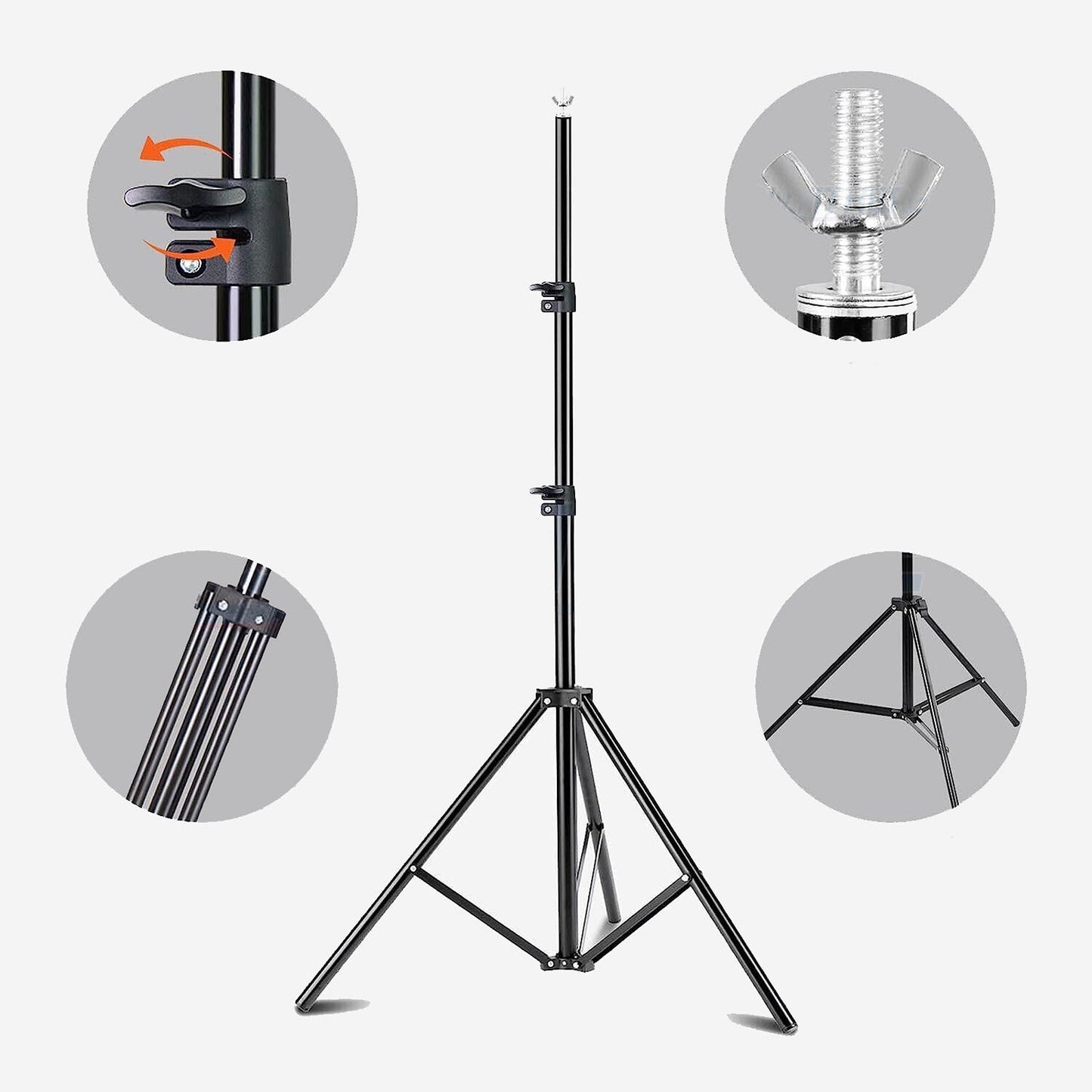 Studio Support Kit with Grey Green White and Black Photo Backdrops