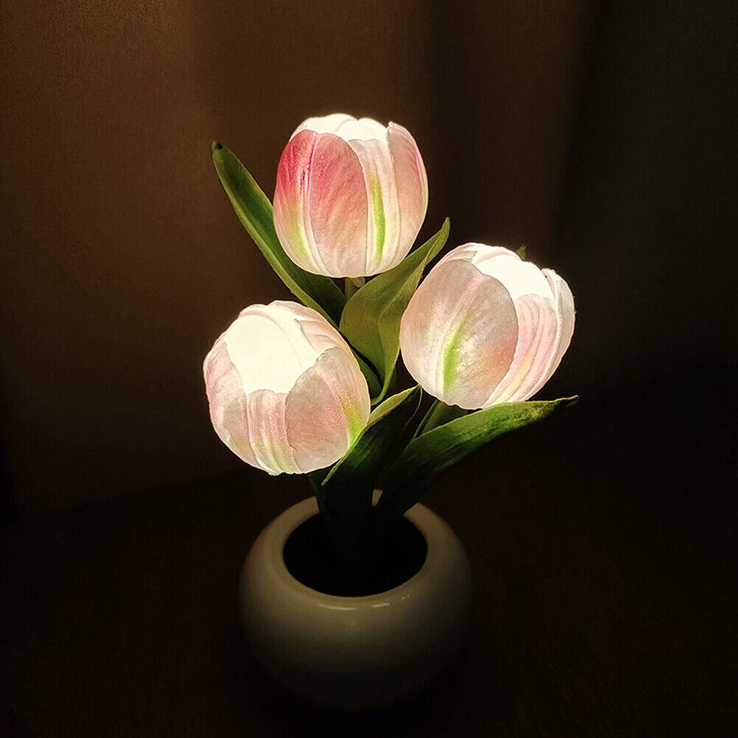 Tulip Flower Night Light Potted Plant Table Lamp