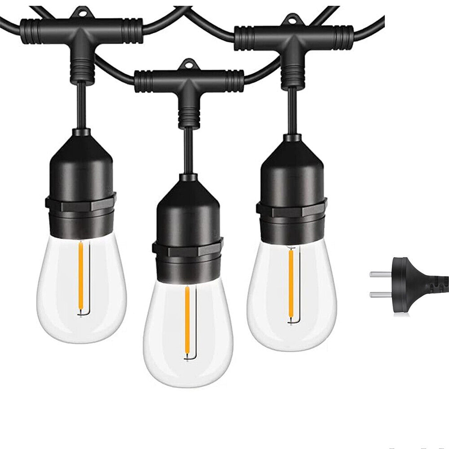 LED Festoon String Lights for Wedding Solar and Plug-In Connectable