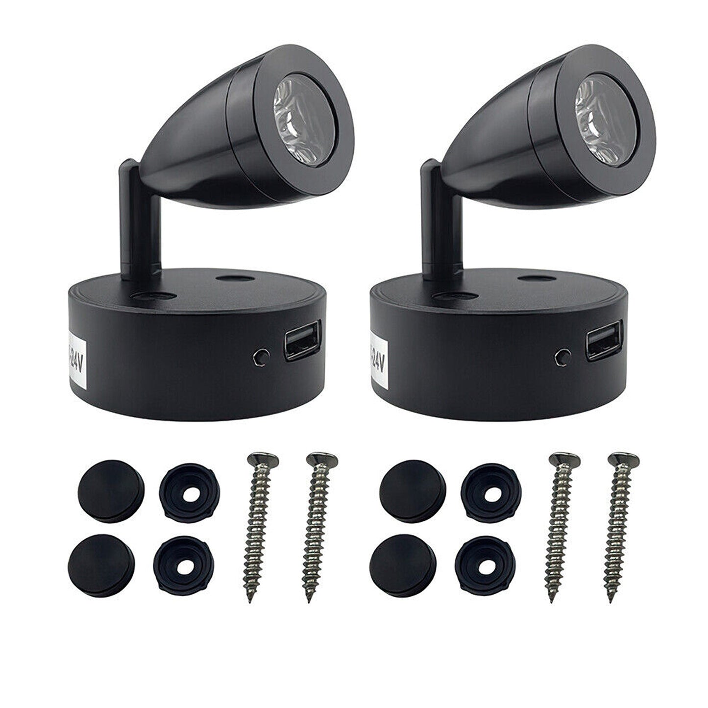 2pcs 12V LED Interior Spot Reading Lights for Camper Van Caravan and Boat