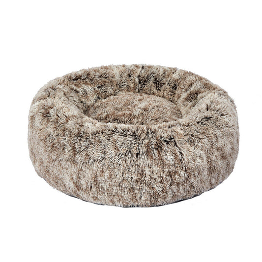Brown Calming Pet Bed Dog Cat Sleeping Comfy Cave Washable