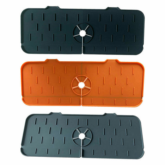 Round Silicone Kitchen Sink Splash Guard and Faucet Water Catcher