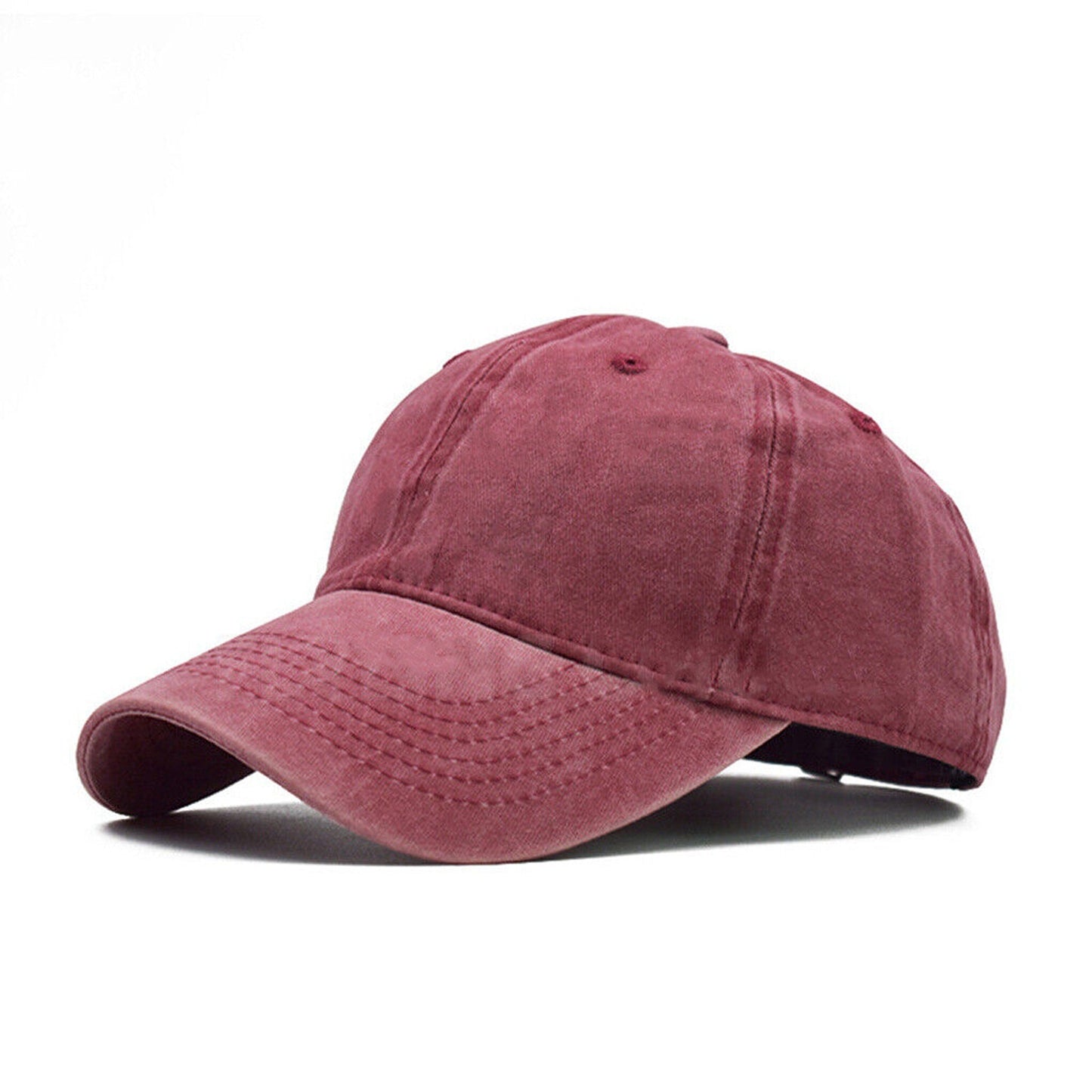 Casual Solid Color Washed Cotton Adjustable Baseball Cap for Men and Women