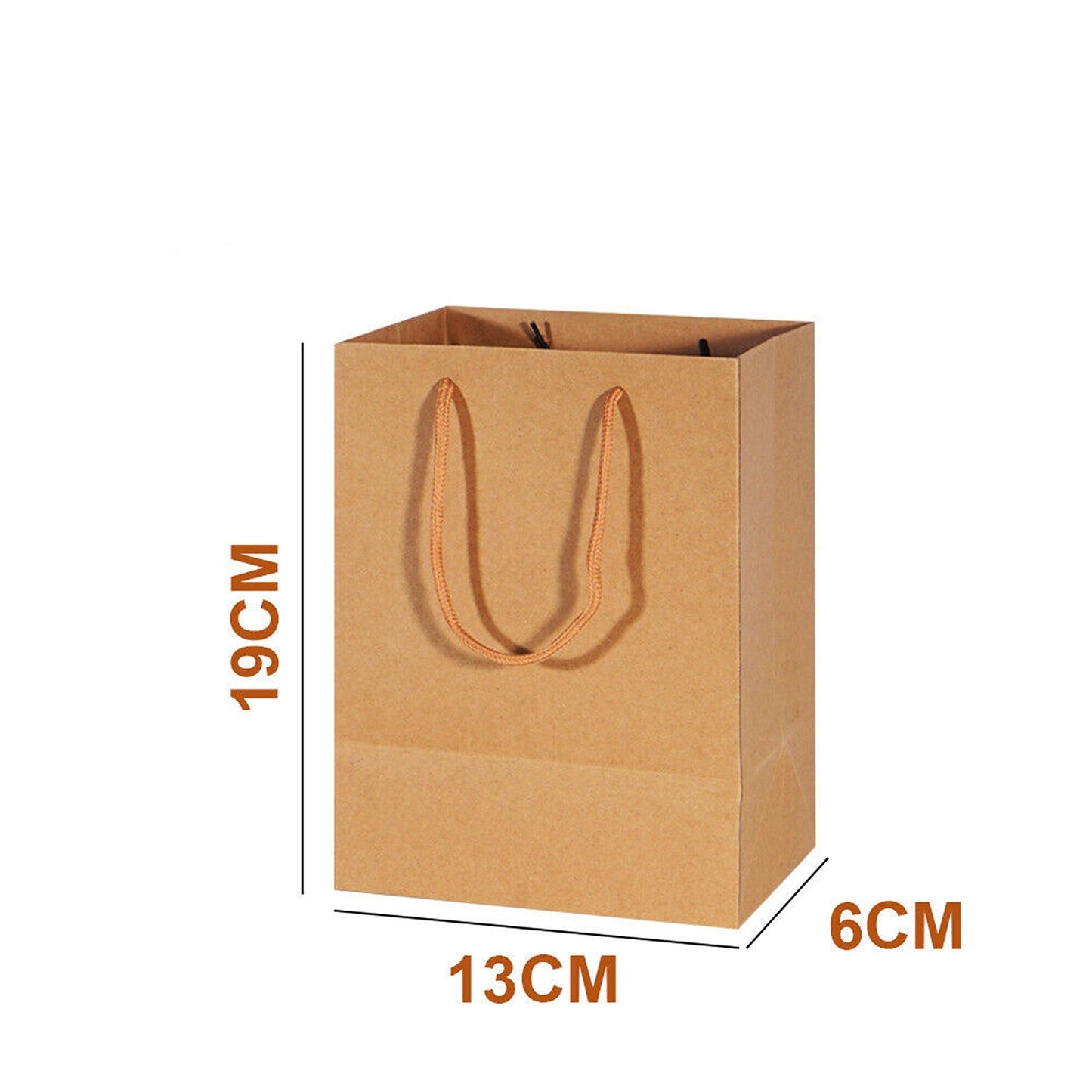 50pcs Bulk Kraft Paper Bags with Rope Handles Gift Shopping Carry Craft