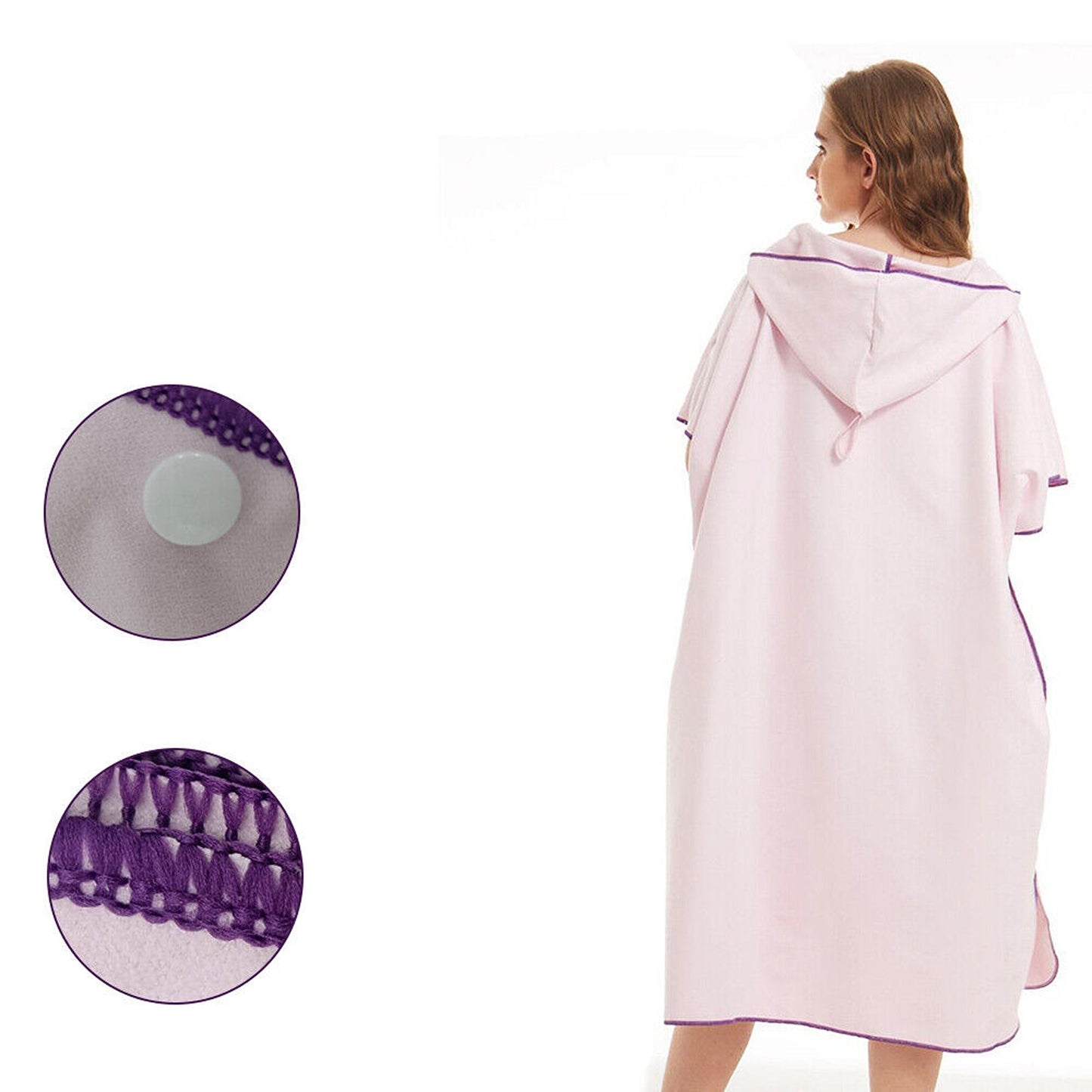 Quick Dry Beach Towel with Hooded Poncho Design for Adults