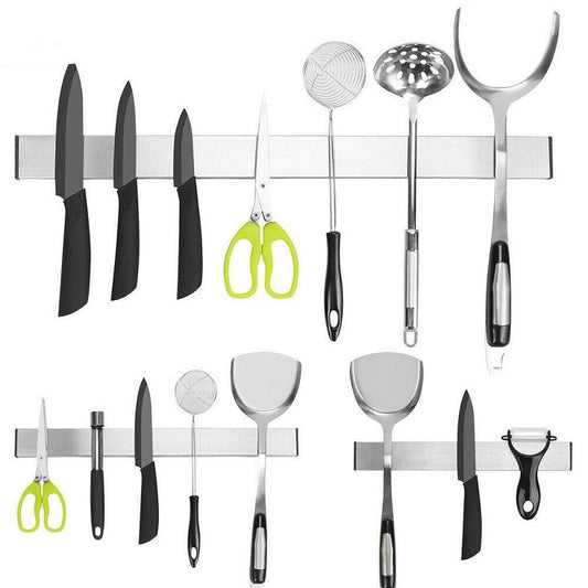 Magnetic Knife Strip Storage Self-Adhesive Holder for Kitchen Utensils