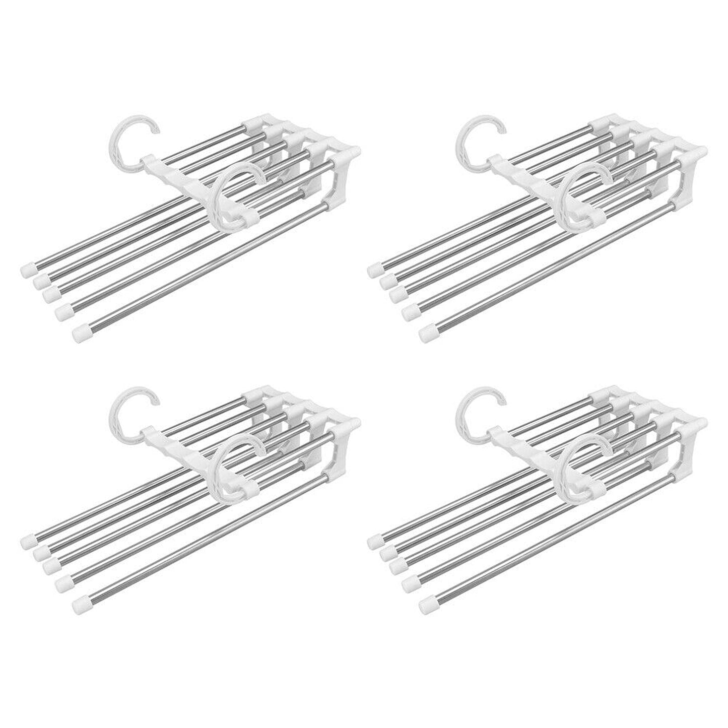 4pcs Stainless-Steel Multi-functional Pants Rack Magic Wardrobe Hanger