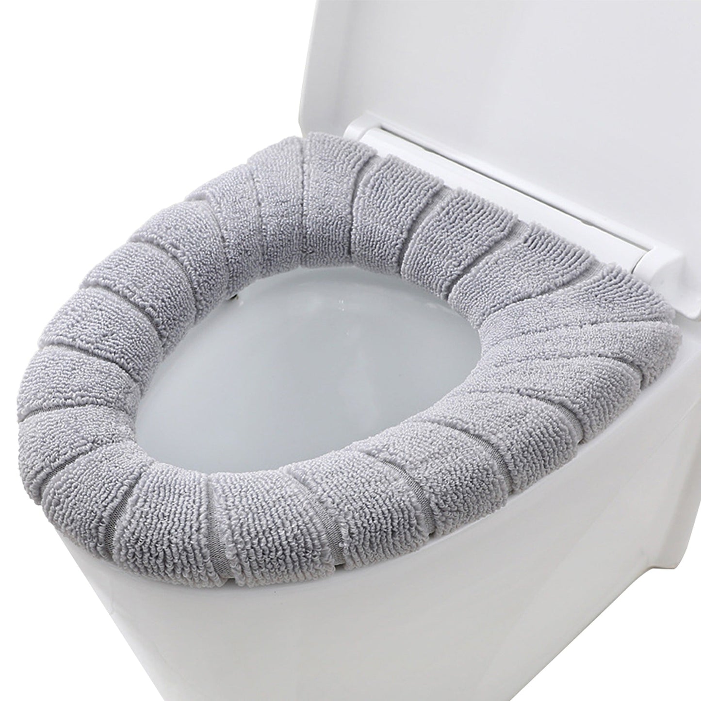 Toilet Seat Lid Cover with Soft Washable Cushion Bathroom Warmer Mat