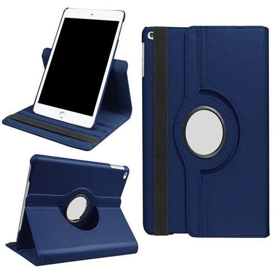 Navy Leather Case with 360 Rotate Smart Cover for iPad 9 8 7 6 5 Gen Air 3 2 1 Pro 10.5