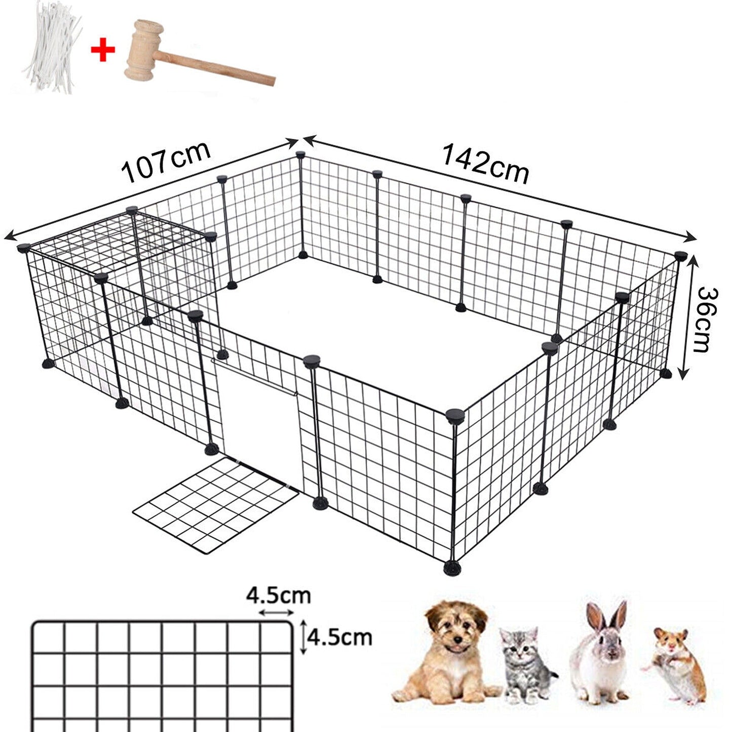 Metal DIY Pet Dog Playpen Foldable Cage Fence Enclosure