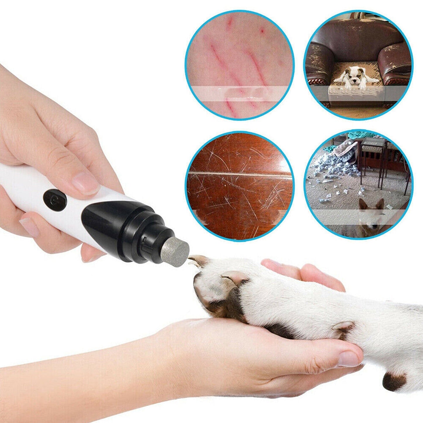 Electric Pet Nail Clippers Grooming Grinder File Trimmer