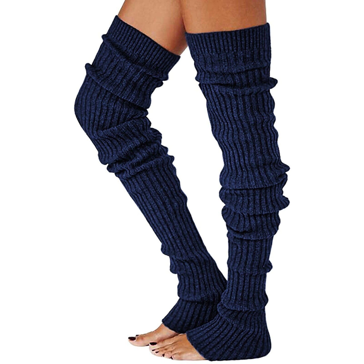 Women Knitted Crochet Thigh High Long Warm Bubble Socks