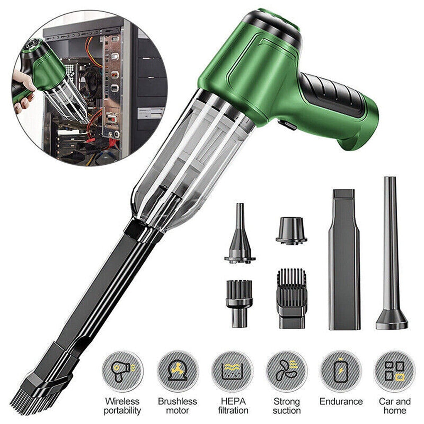 Cordless Handheld Vacuum for Home and Car Mini Air Duster