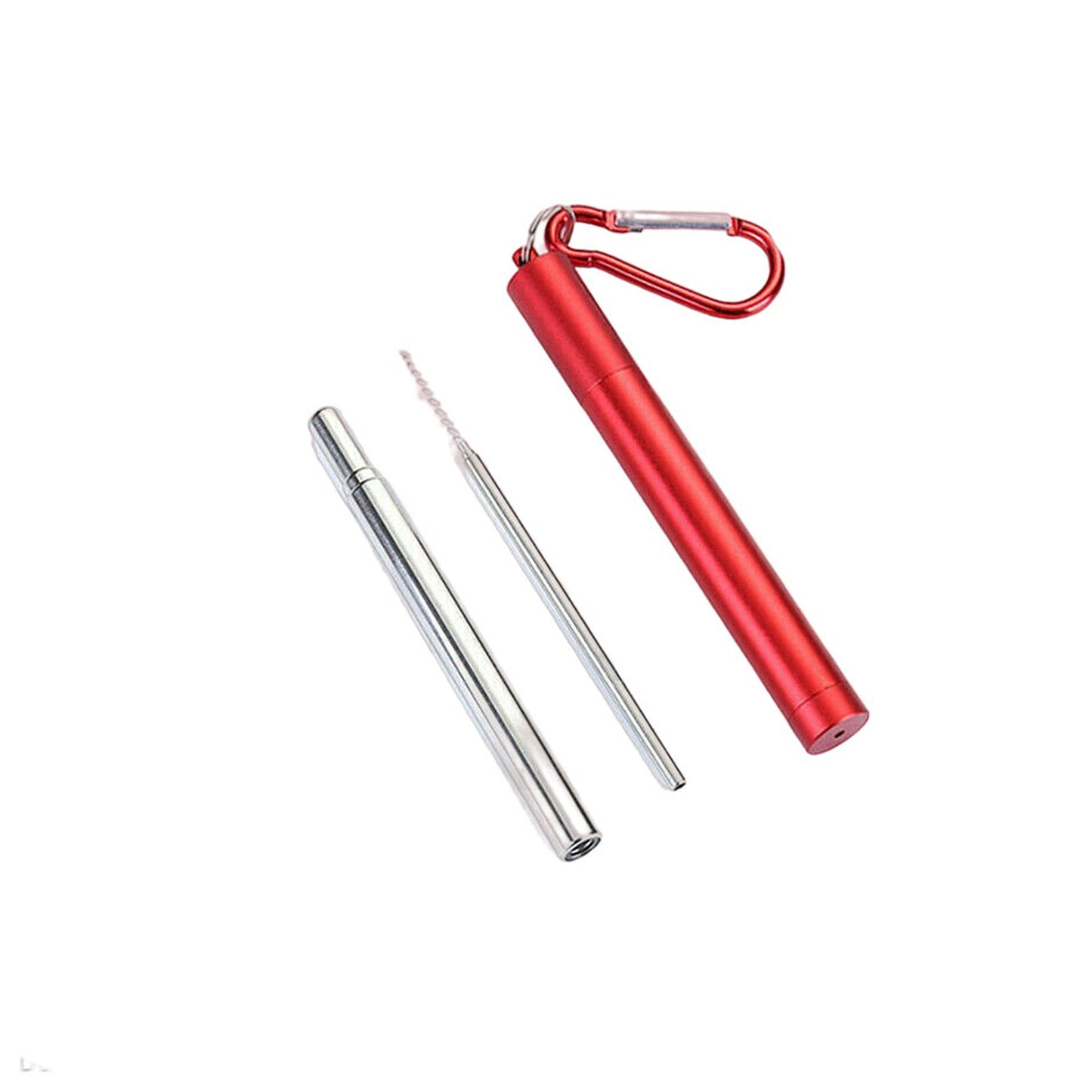 Telescopic Stainless Steel Drinking Straws with Cleaning Brush