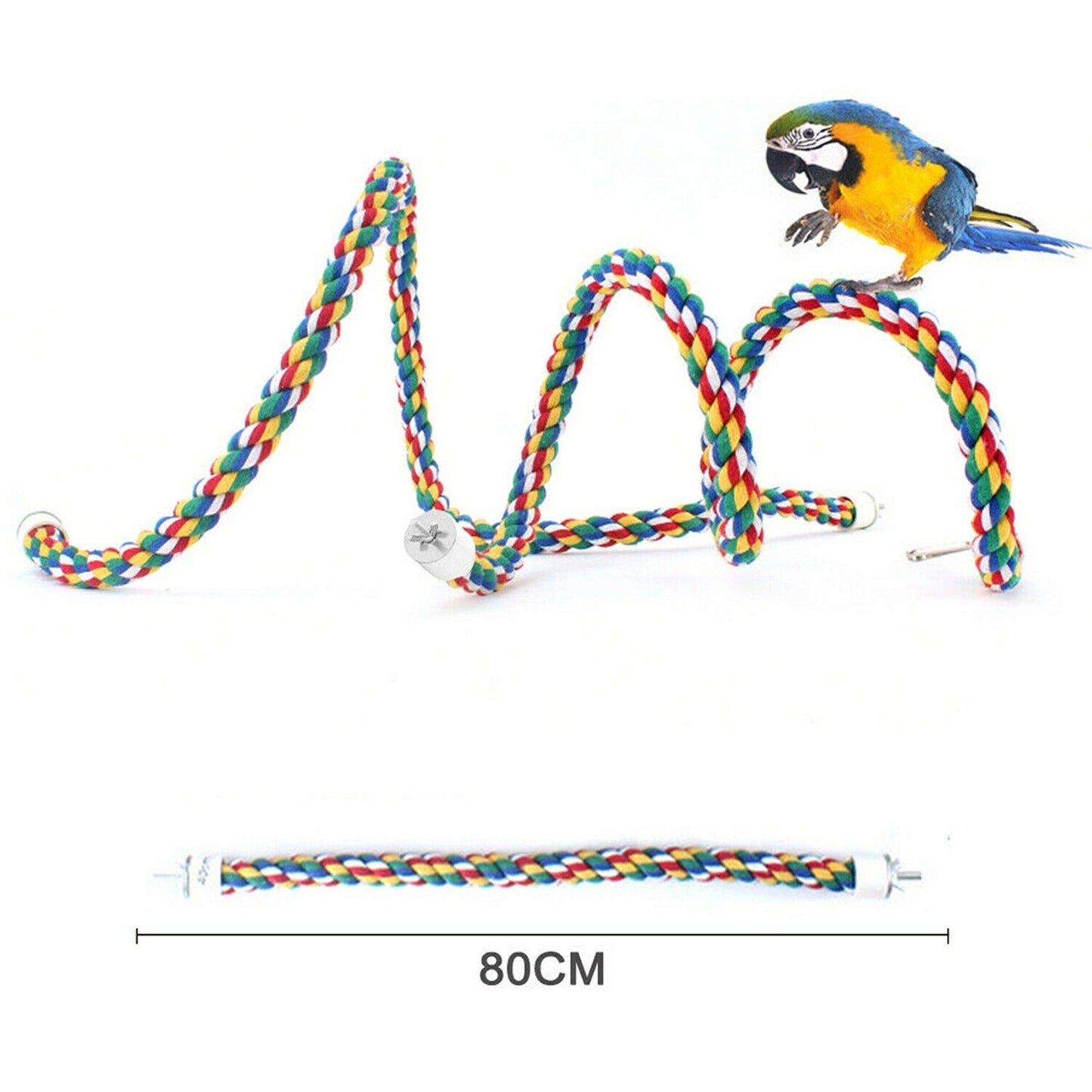Colorful Bird Cage Comfy Rope Perches for Parrots and Pet Birds Toy