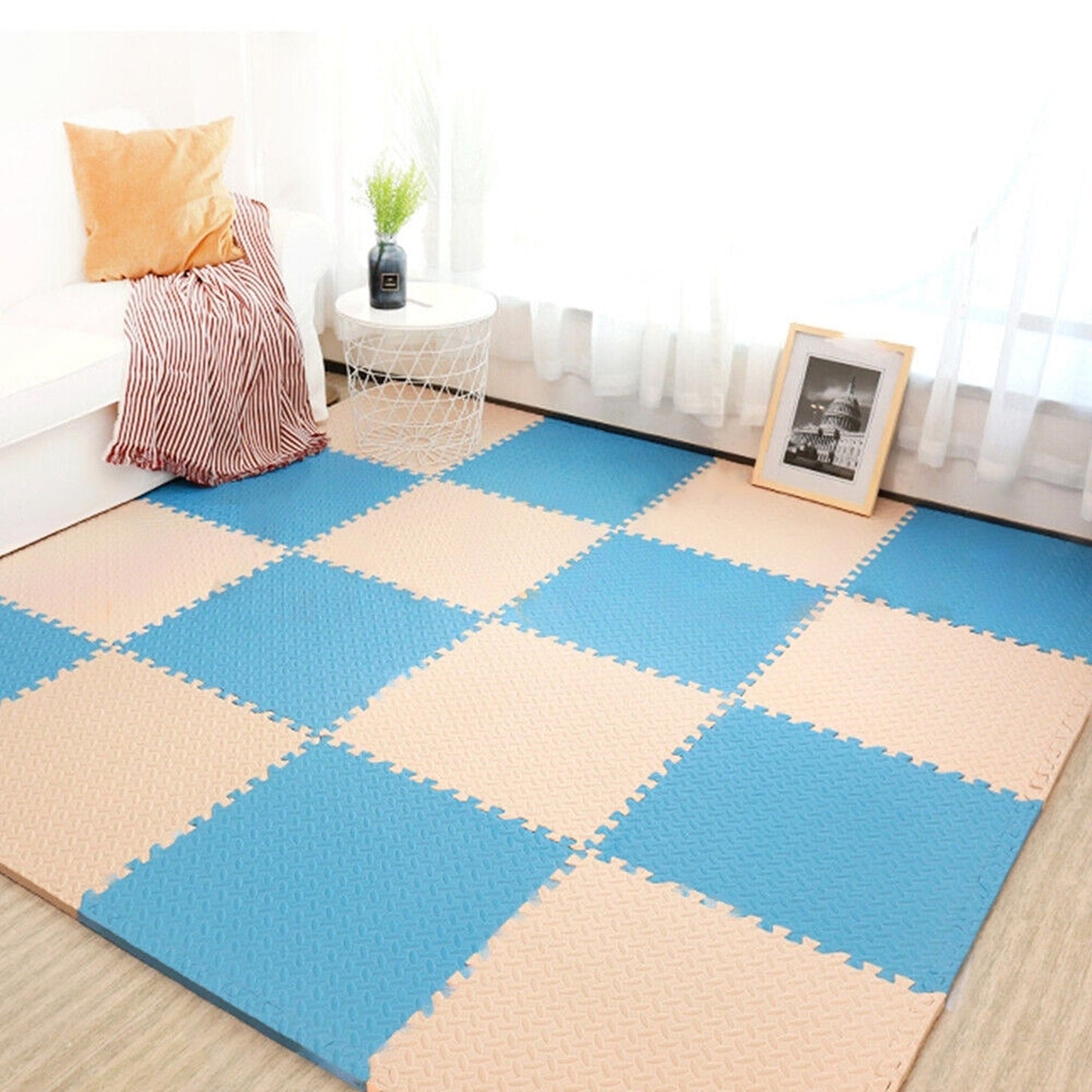 Soft EVA Rubber Foam Interlocking Floor Mats for Kids Gym and Camping
