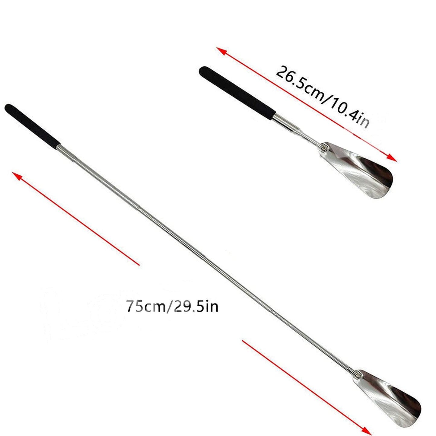 Stainless Shoehorn Handle Long Shoe Lifter Horn Tool 15/30/58/75cm