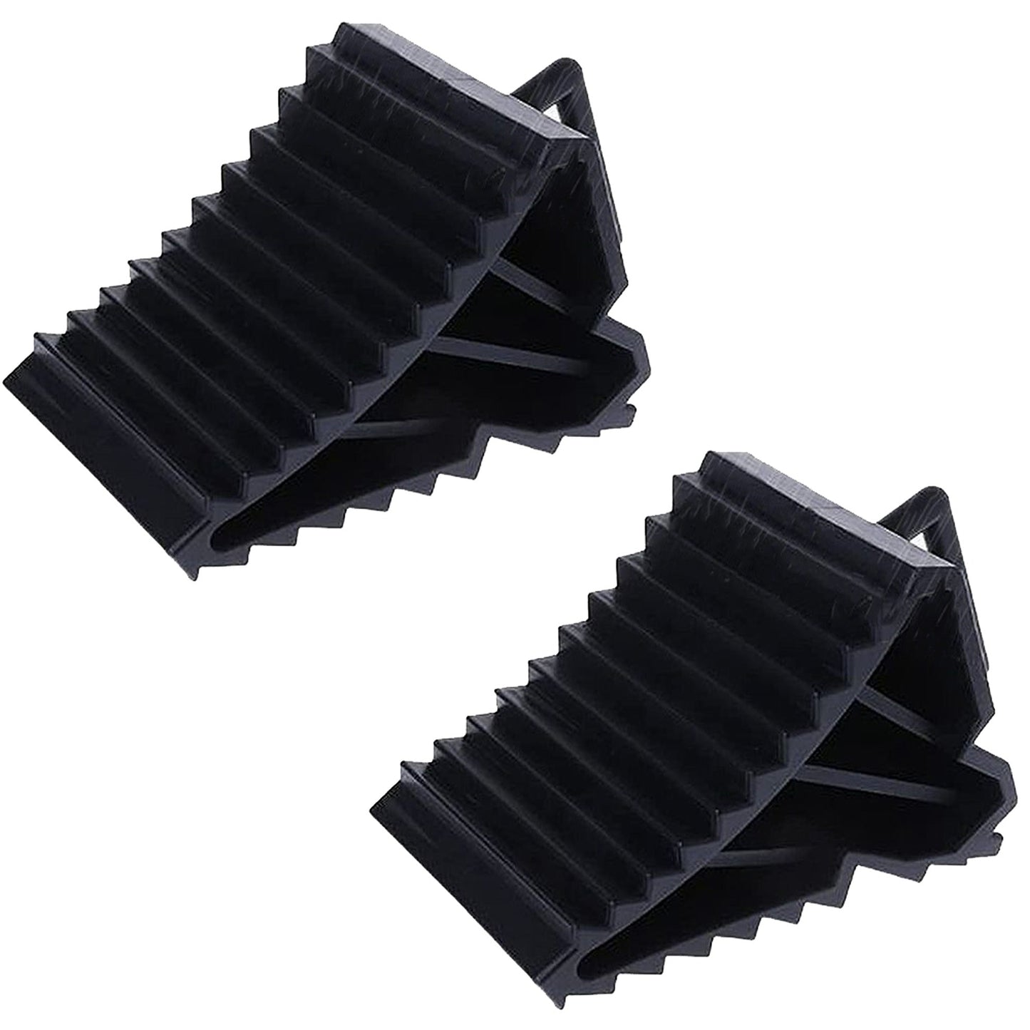 2pcs Rubber Wheel Chocks with Handle for Trucks Trailers Boats