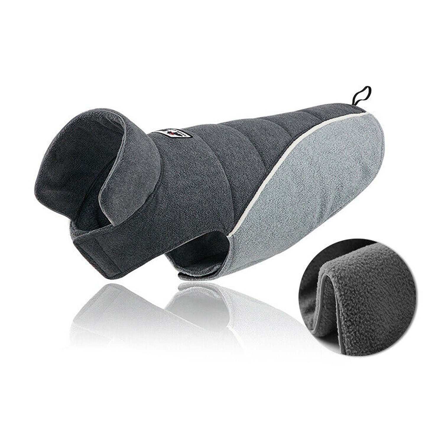 Grey Winter Fleece Coat for Pets Double-Sided Warm Jacket