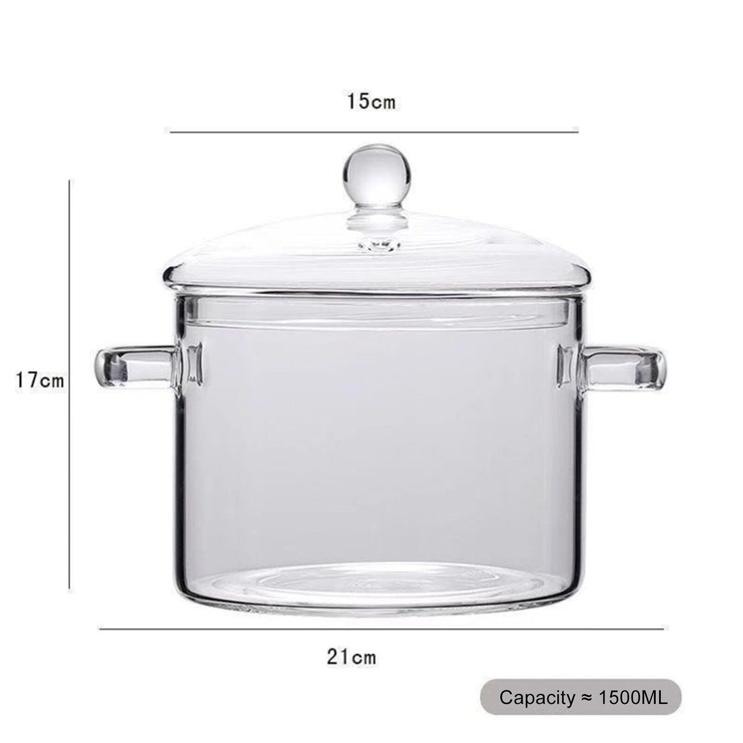 Explosion-Proof Glass Cooking Pot - Milk and Soup Pan