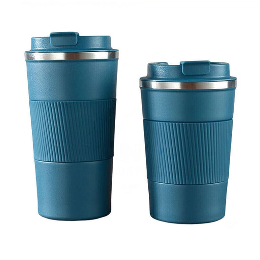 Blue Insulated Coffee Mug Stainless Steel Double Wall Travel Cup