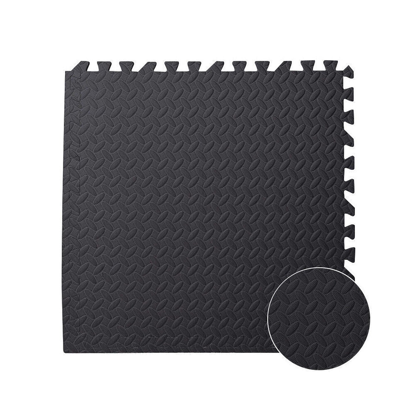 4pcs Heavy Duty Gym Flooring EVA Foam Mat Interlocking Tiles in Black and Grey