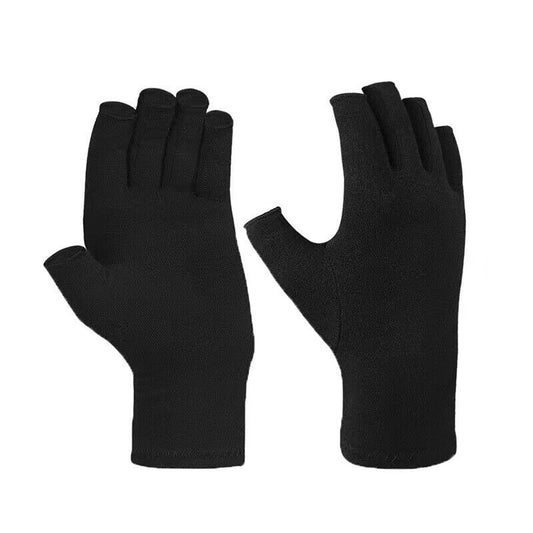 Black Compression Gloves for Arthritis Fingerless