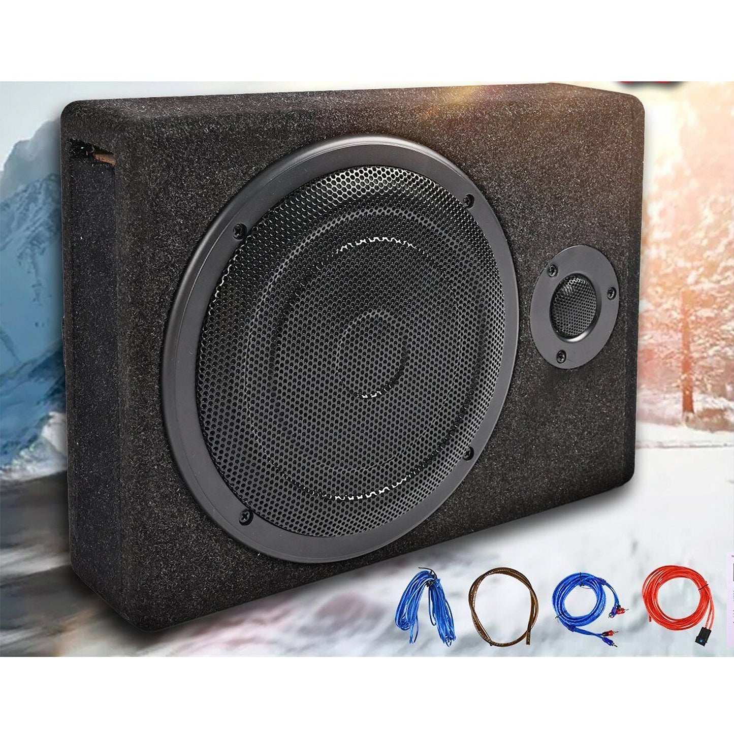 Under-Seat Subwoofer with Built-In Amplifier for Enhanced Car Audio