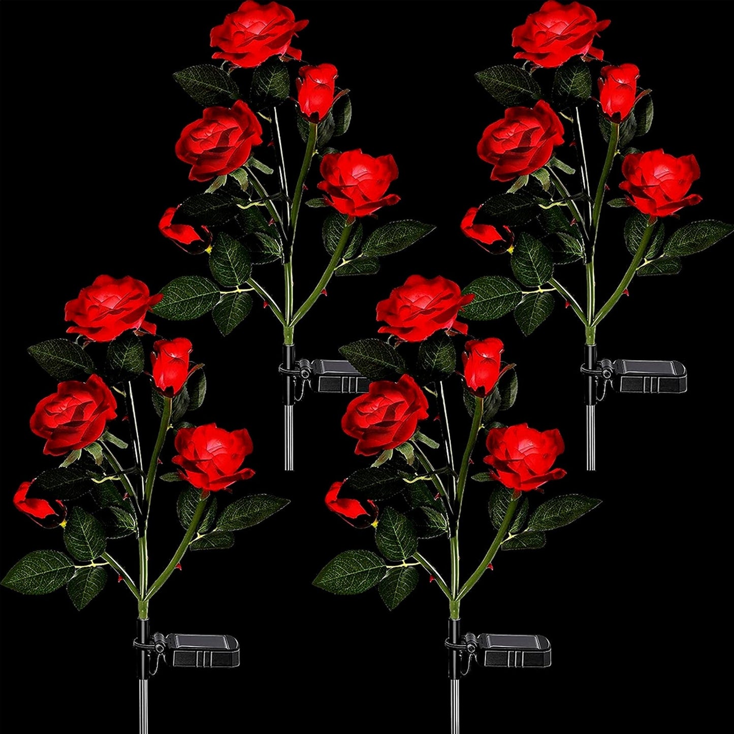 75cm Long Rose Flowers Solar Garden Lights for Yard and Xmas Decor