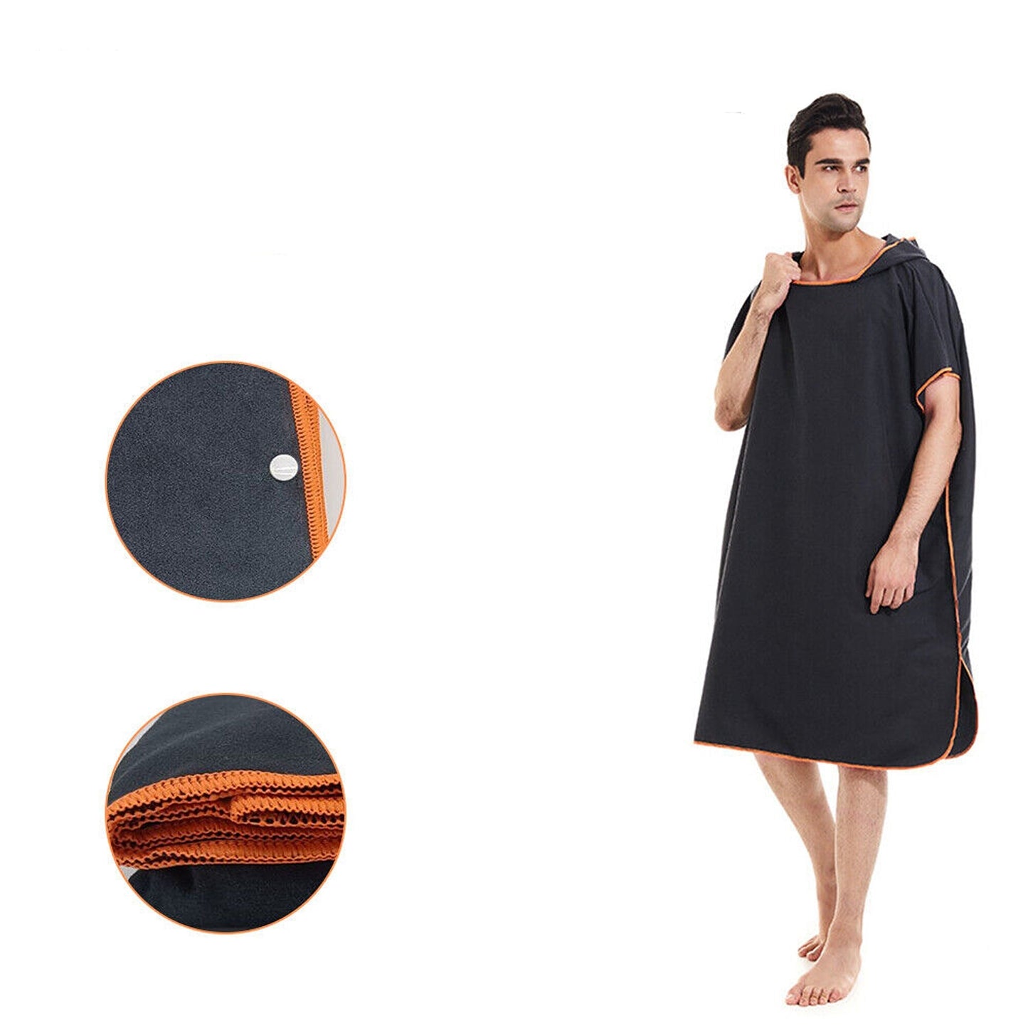 Quick Dry Beach Towel with Hooded Poncho Design for Adults