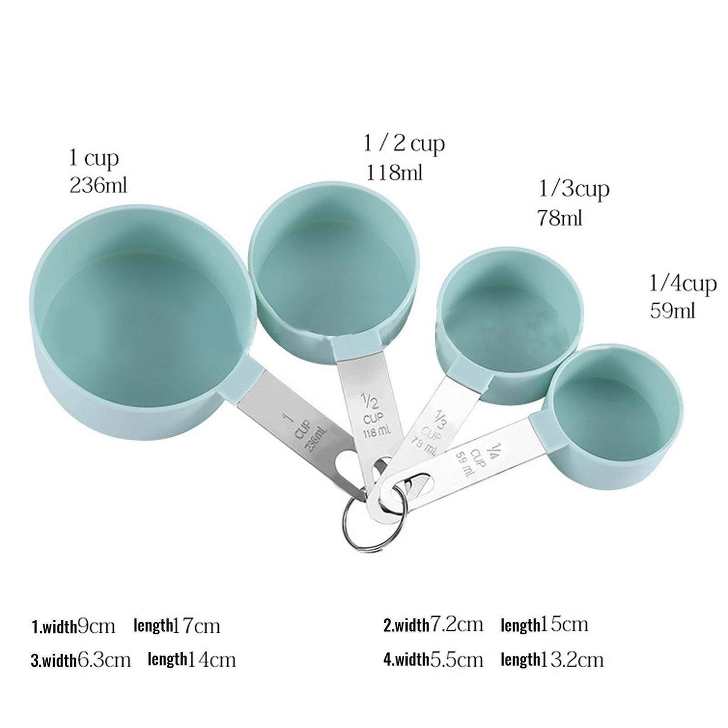 8pcs Stainless Steel Kitchen Measuring Cups and Spoons Set
