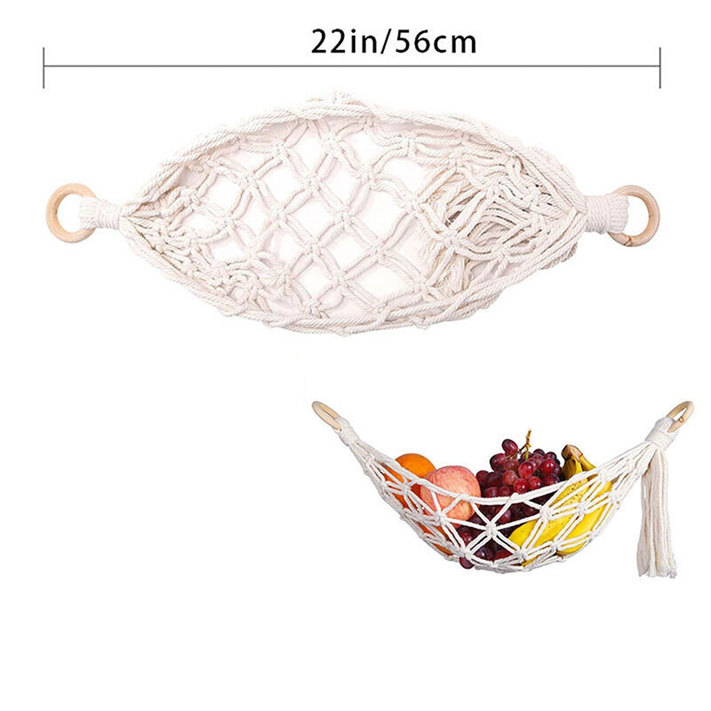 Kitchen Fruit Hammock Net Hanging Basket Storage for Dormitory Home 2 Styles